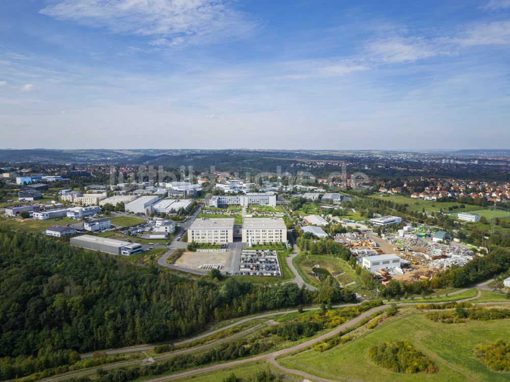 Luftaufnahme Dresden - Ländliches Industrie- und Gewerbegebiet in Dresden im Bundesland Sachsen, Deutschland