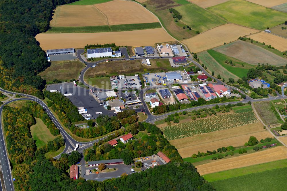 Luftbild Erbshausen-Sulzwiesen - Ländliches Industrie- und Gewerbegebiet in Erbshausen-Sulzwiesen im Bundesland Bayern, Deutschland