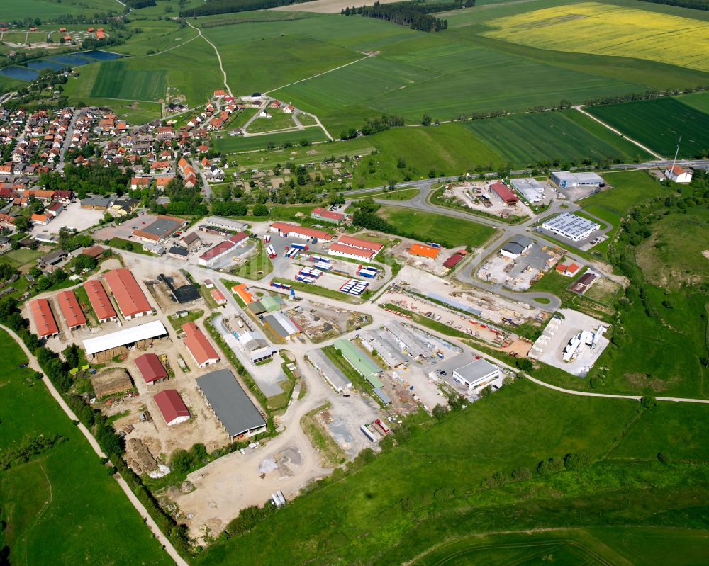 Luftaufnahme Hasselfelde - Ländliches Industrie- und Gewerbegebiet in Hasselfelde im Bundesland Sachsen-Anhalt, Deutschland