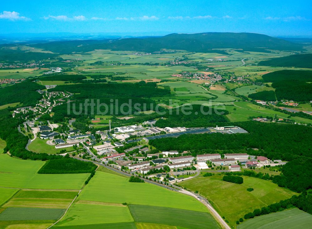 Luftaufnahme Heuberg - Ländliches Industrie- und Gewerbegebiet in Heuberg im Bundesland Rheinland-Pfalz, Deutschland