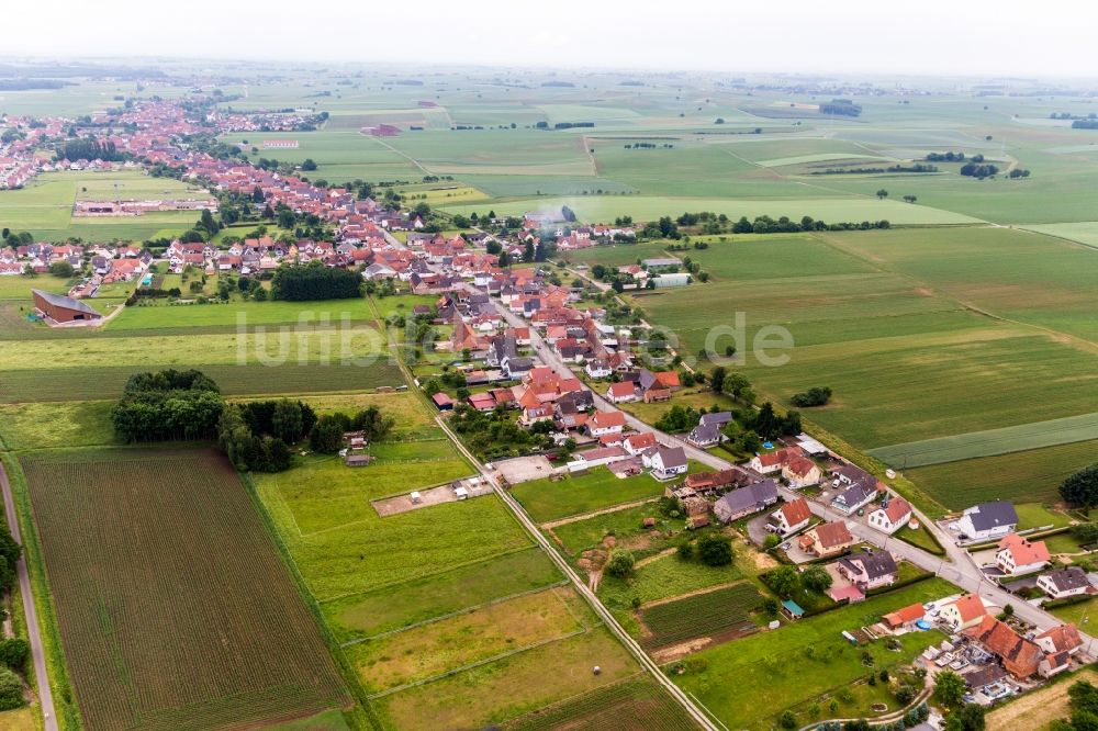 Luftaufnahme Schleithal - Längstes Dorf des Elsaß in Schleithal in Grand Est, Frankreich