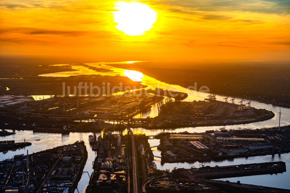 Hamburg von oben - Logistics Container Terminal Burchardkai am Hamburger Hafen in Hamburg