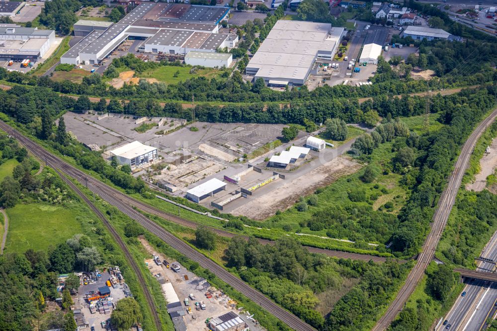 Herne aus der Vogelperspektive: Logistikhof der Schrott - Recycling- Sortieranlage an der Rottstraße in Herne im Bundesland Nordrhein-Westfalen, Deutschland