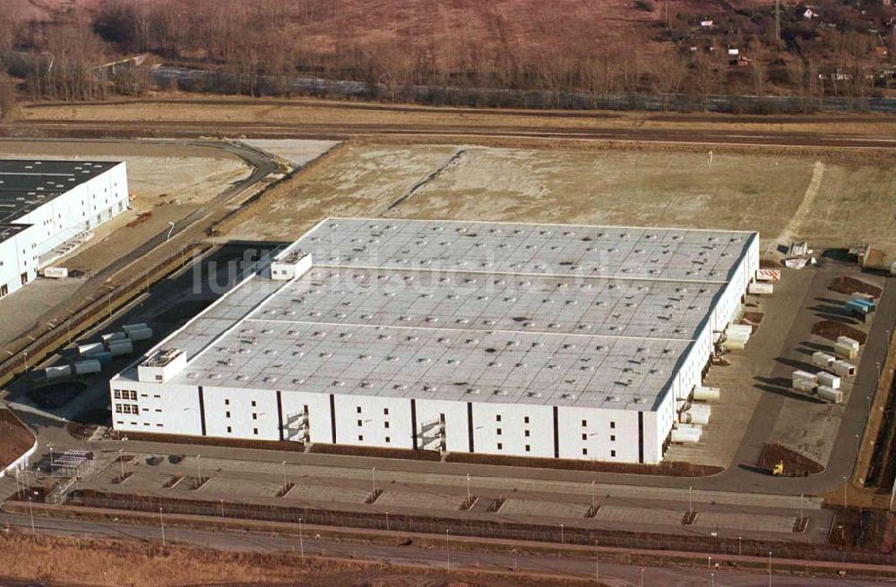 Luftaufnahme westlicher Berliner Ring / Abfahrt Nauen - Logistikzentrum in einem Gewerbegebiet am westlichen Berliner Ring im Bereich der Abfahrt Nauen