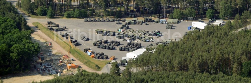 Luftbild Kleinwudicke - Logistikzentrum und Lager am Truppenübungsplatz der Bundeswehr in Kleinwudicke im Bundesland Brandenburg