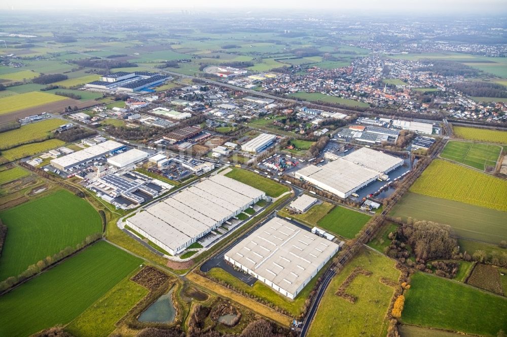 Luftaufnahme Hamm - Logistikzentrum am Oberallener Weg in Hamm im Bundesland Nordrhein-Westfalen, Deutschland