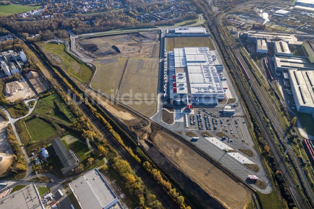 Dortmund aus der Vogelperspektive: Logistikzentrum der REWE DORTMUND Großhandel eG in Dortmund im Bundesland Nordrhein-Westfalen, Deutschland