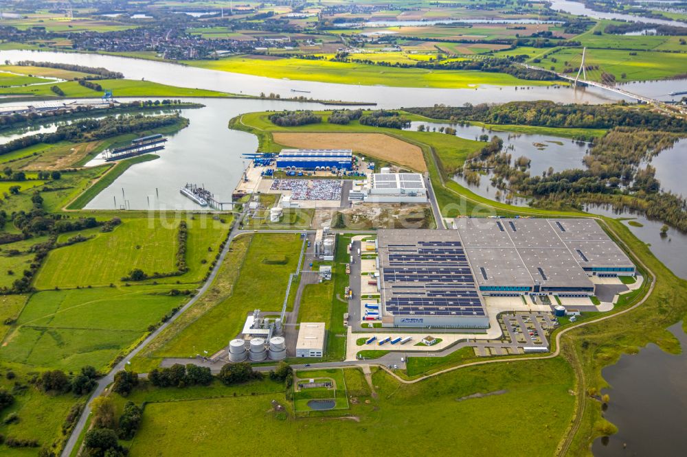 Wesel von oben - Logistikzentrums NORDFROST GmbH & Co. KG in Lippedorf im Bundesland Nordrhein-Westfalen, Deutschland