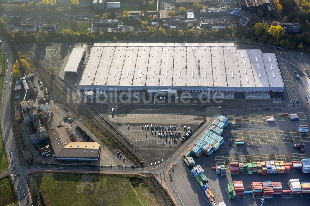 Duisburg aus der Vogelperspektive: Logport II des Audi- Logistikzentrum bei Duisburg im Ruhrgebiet in Nordrhein-Westfalen