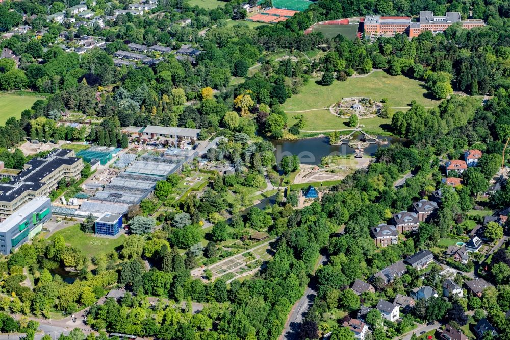 Luftbild Hamburg - Loki Schmidt Garten - Botanischer Garten der Universität Hamburg im Ortsteil Klein Flottbek in Hamburg, Deutschland