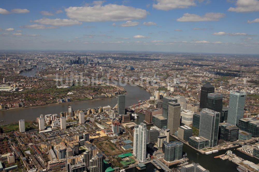 London von oben - Londoner Docklands