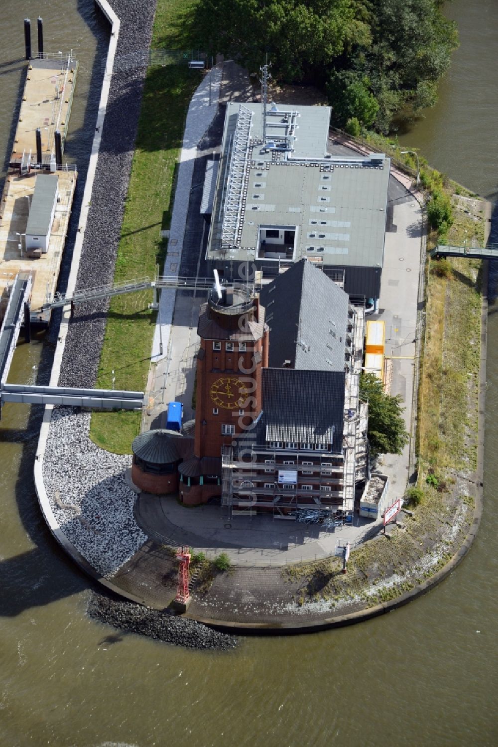 Luftaufnahme Hamburg - Lotsenstation Seemannshöft in Hamburg-Waltershof