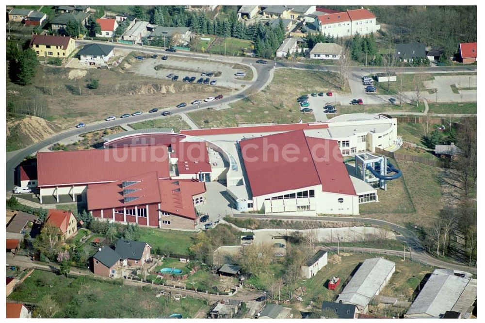 Luckenwalde aus der Vogelperspektive: Luckenwalde / Flämingtherme in Luckenwalde - Betreiber: Aquapark Management Dr