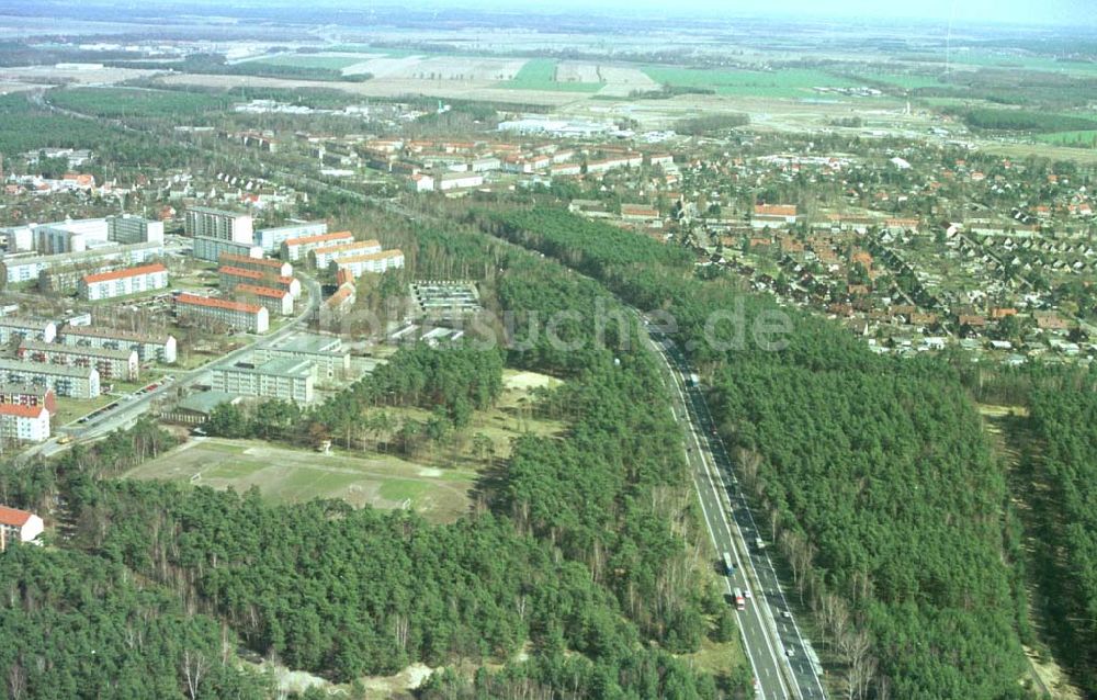 Ludwigsfelde / Brandenburg von oben - Ludwigsfelde mit südlichem Berliner Ring in Brandenburg.