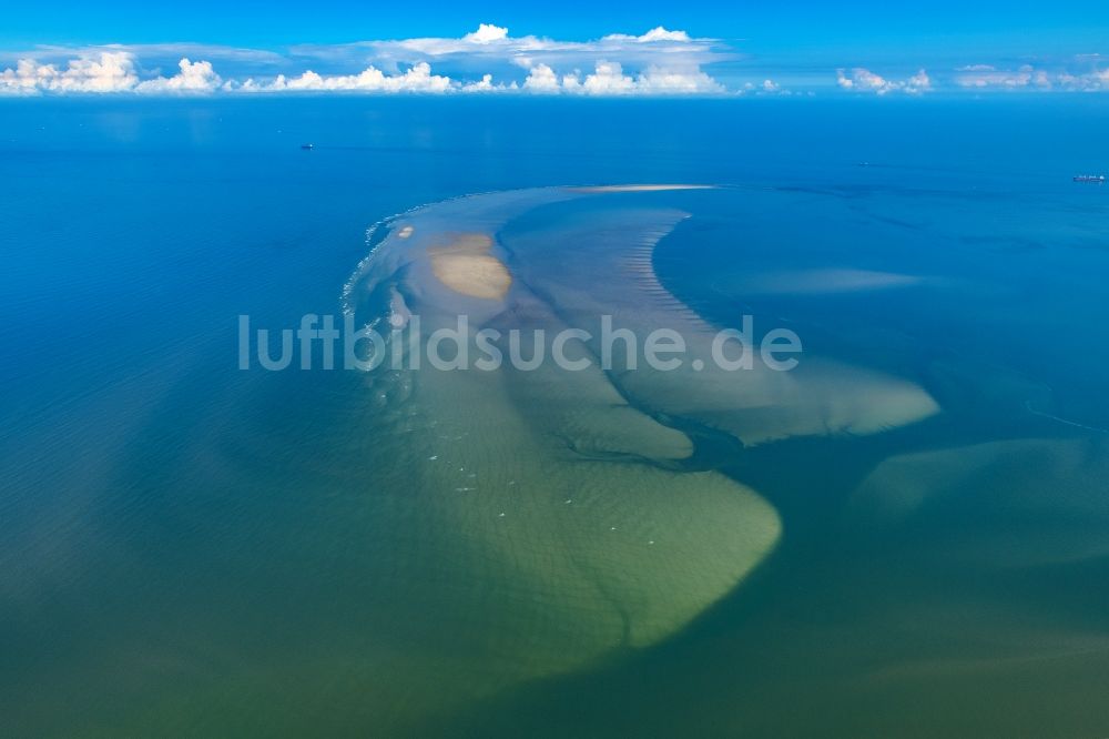 Scharhörn aus der Vogelperspektive: Luftbild Küstenbereich der Nordsee - Insel in Scharhörn Nigehörn im Bundesland Hamburg