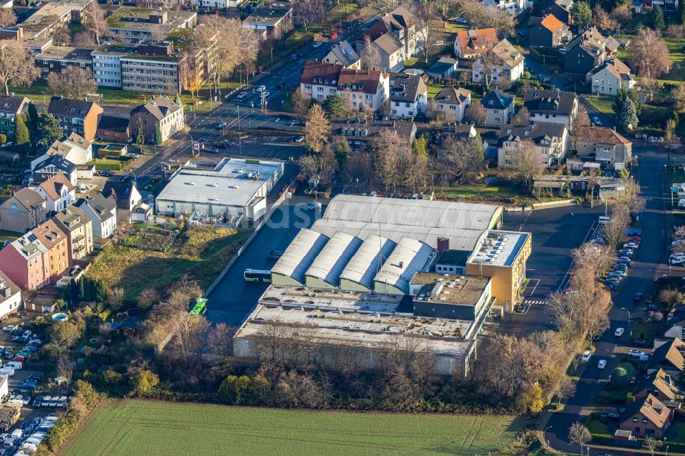 Herne aus der Vogelperspektive: Luftbild der Nahverkehrs- und Bus- Depot der Städtischen Verkehrsbetriebe Straßenbahn Herne–Castrop-Rauxel in Herne im Bundesland Nordrhein-Westfalen, Deutschland