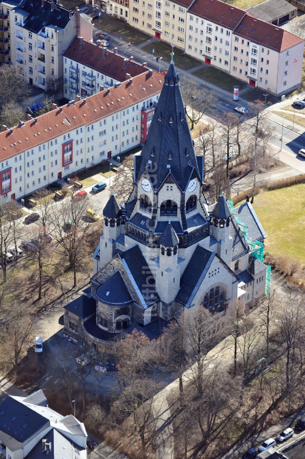 Chemnitz von oben - Lutherkirche in Chemnitz