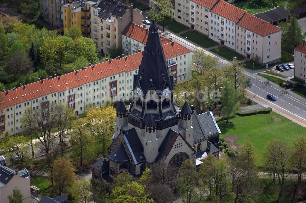 Chemnitz von oben - Lutherkirche Chemnitz in Sachsen