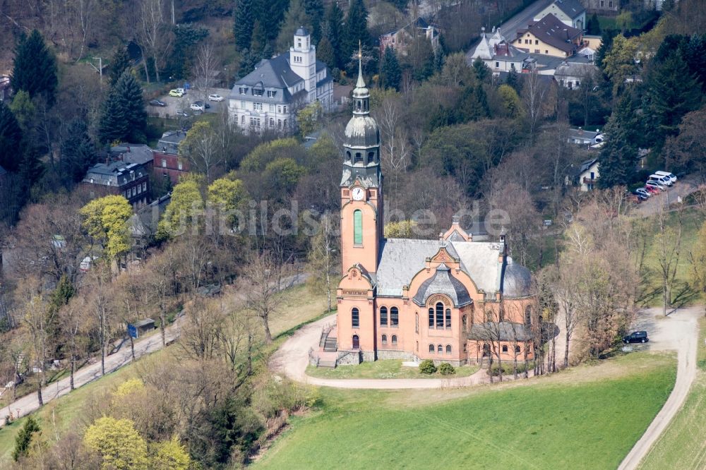 Chemnitz von oben - Lutherkirche Harthau in Chemnitz im Bundesland Sachsen