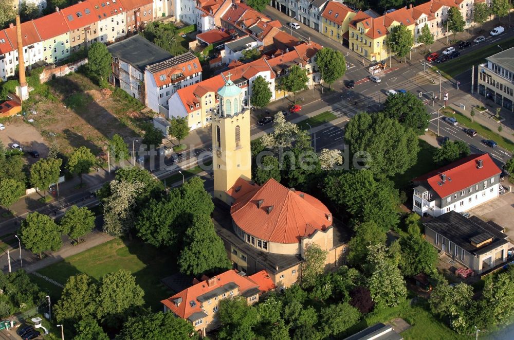 Luftbild Erfurt - Lutherkirche in der Johannesvorstadt von Erfurt im Bundesland Thüringen