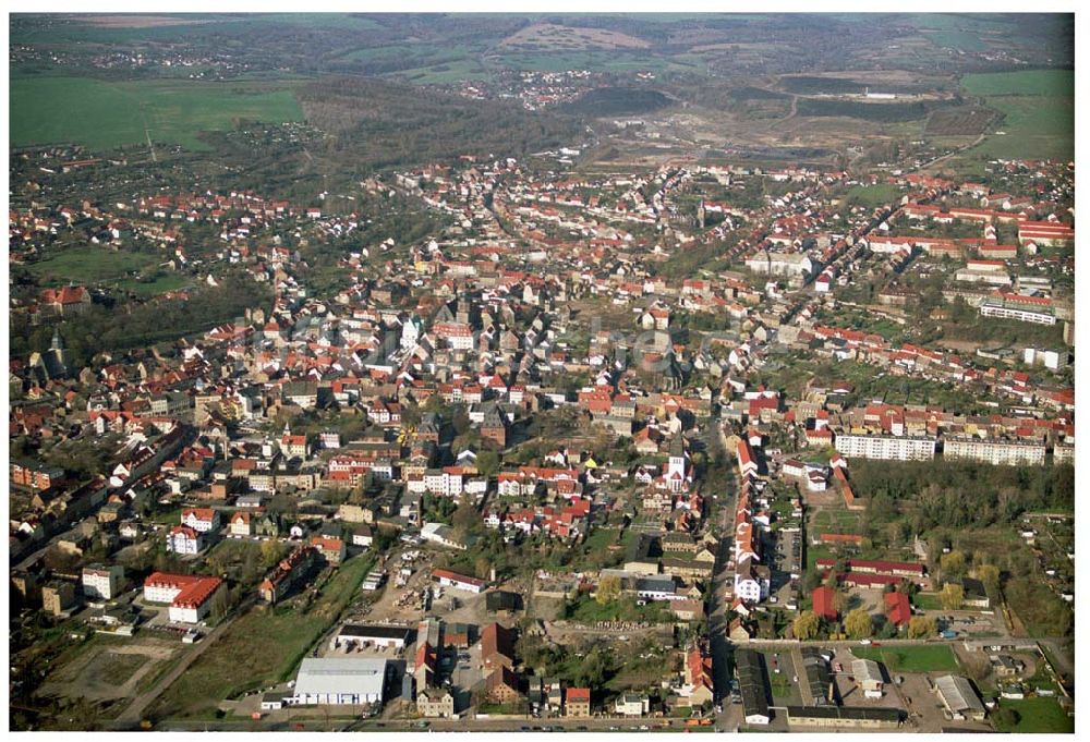 Luftbild Eisleben - Lutherstadt Eisleben / Stadtzentrum von Osten und Norden her betrachtet.