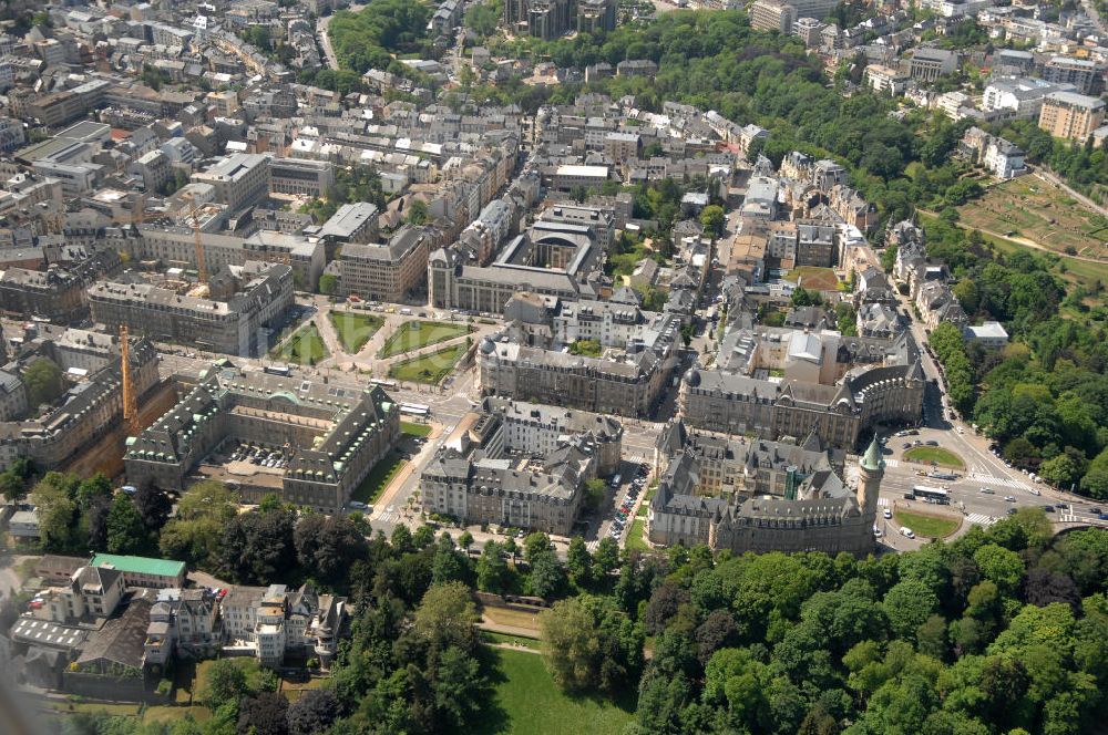 Luftaufnahme Luxemburg - Luxemburg, die größte Stadt des Großherzogtums Luxemburg