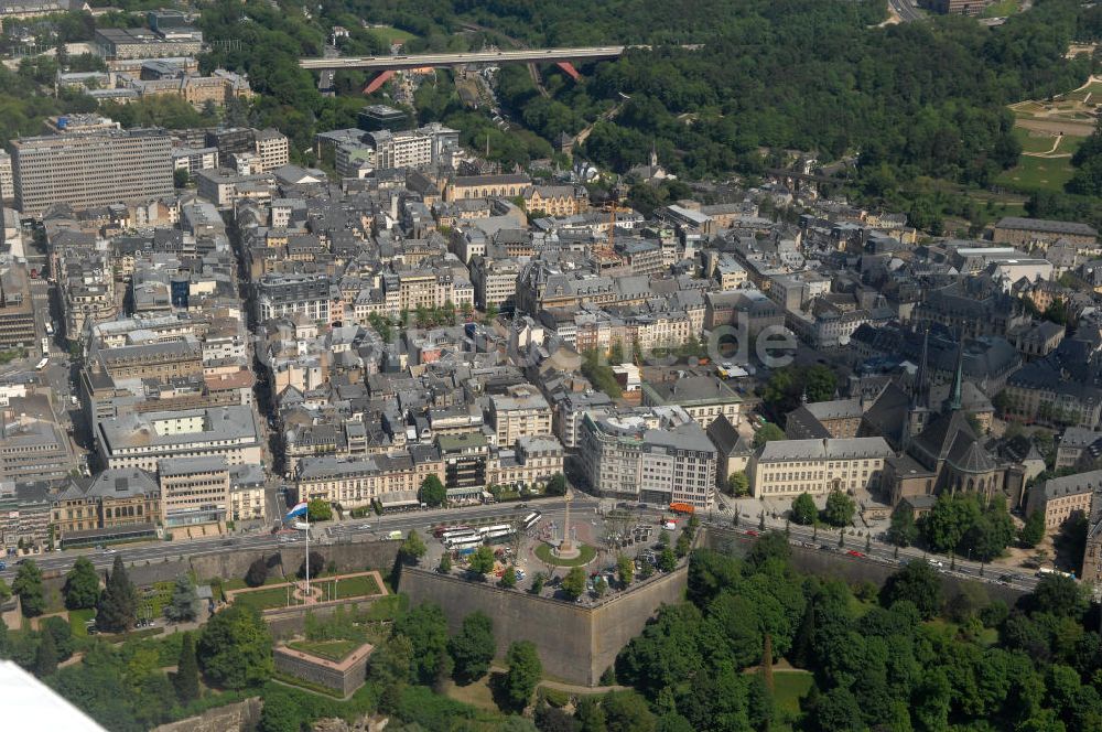 Luftaufnahme Luxemburg - Luxemburg, die größte Stadt des Großherzogtums Luxemburg