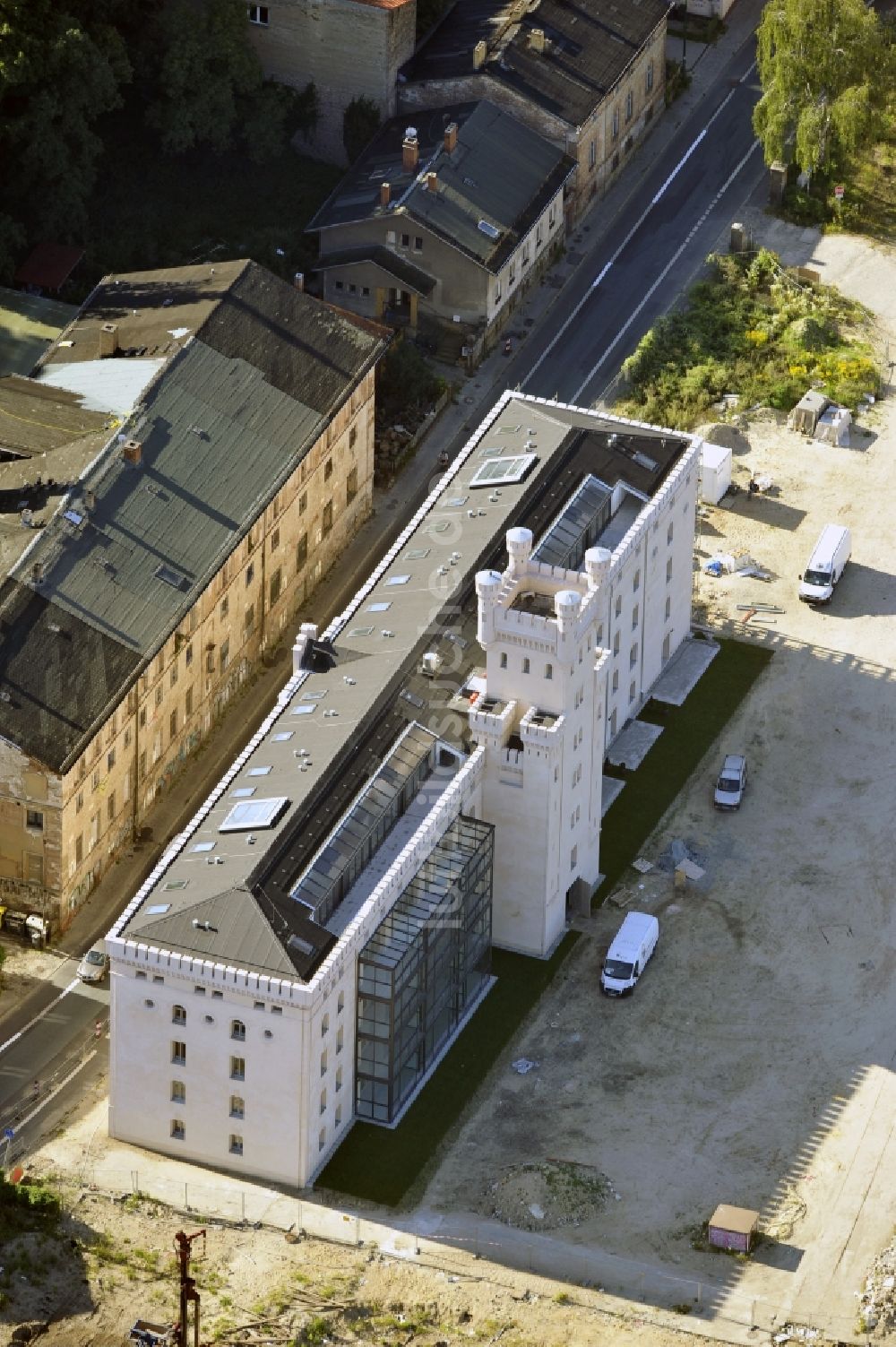 Potsdam aus der Vogelperspektive: Luxeriöse Wohnimmobilien in der Speicherstadt in Potsdam im Bundesland Brandenburg