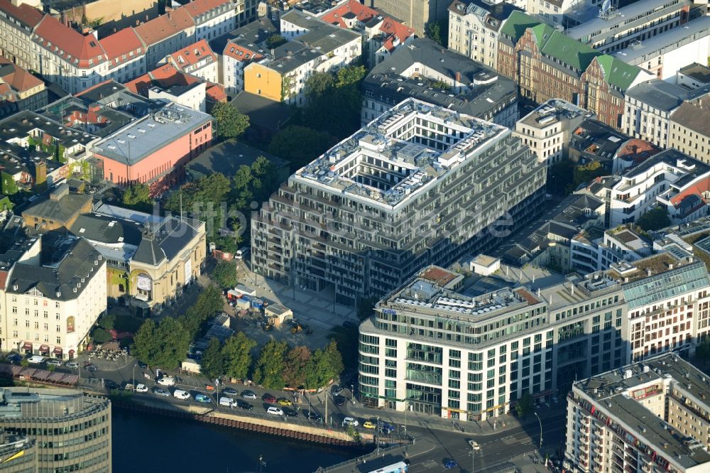 Berlin Mitte aus der Vogelperspektive: Luxus - Wohnungsneubau Baustelle für das Immobilienprojekt yoo berlin in Berlin Mitte