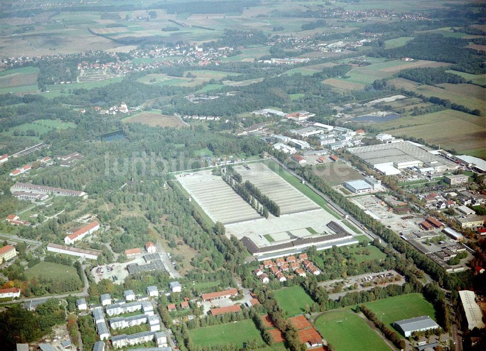 Dachau aus der Vogelperspektive: Mahn- und Gedenkstätte des ehem. KZ Dachau.