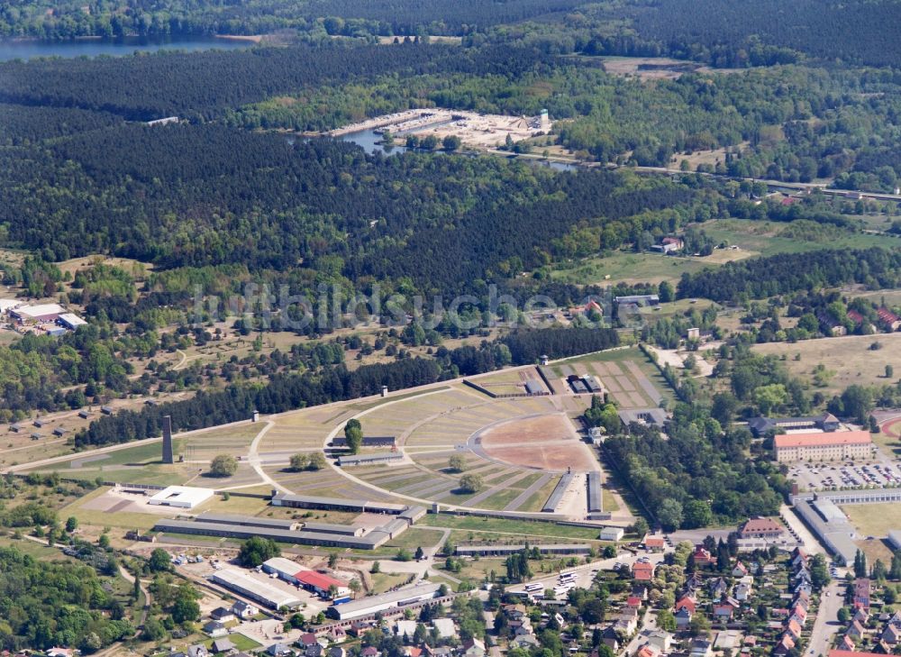 Luftaufnahme Sachsenhausen - Mahn- und Gedenkstätte Sachsenhausen in Oranienburg im Bundesland Brandenburg