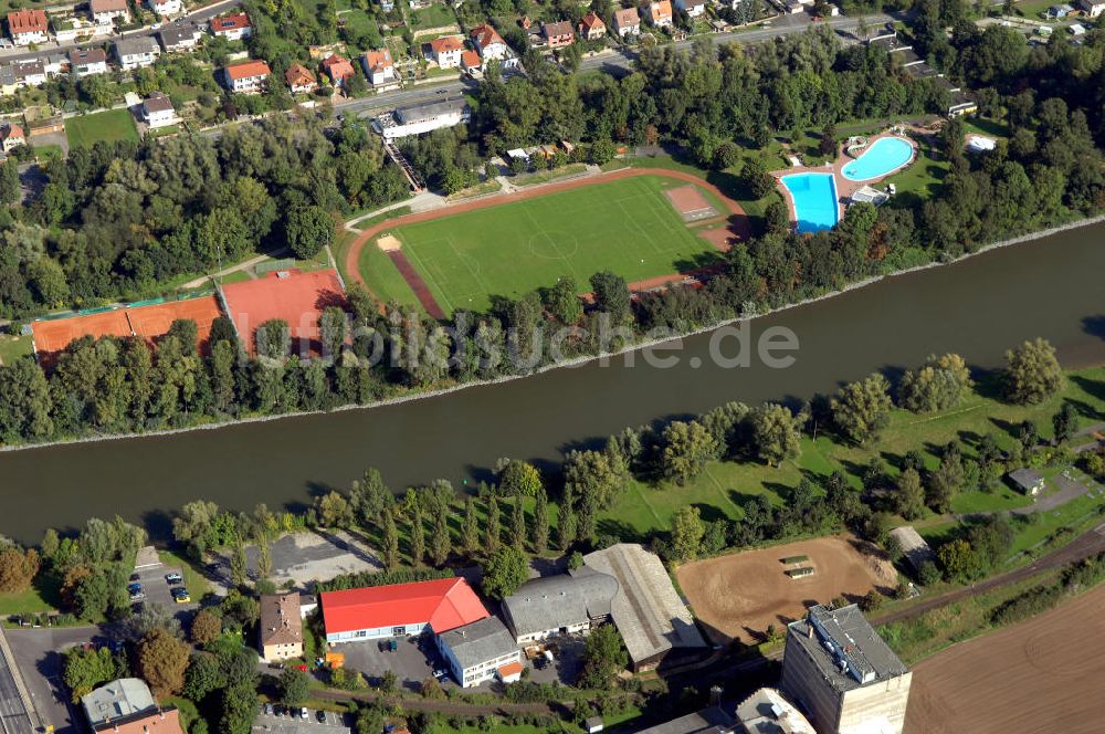 Ochsenfurt von oben - Main Uferbereich Nordufer zwischen Großmannsdorf und Marktbreit