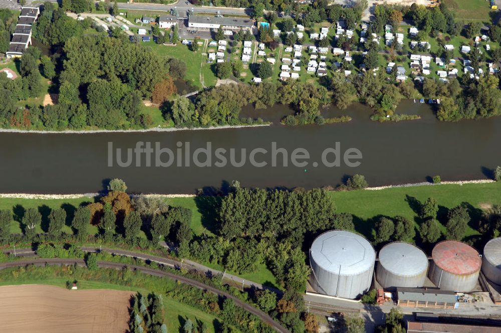 Ochsenfurt von oben - Main Uferbereich Nordufer zwischen Großmannsdorf und Marktbreit