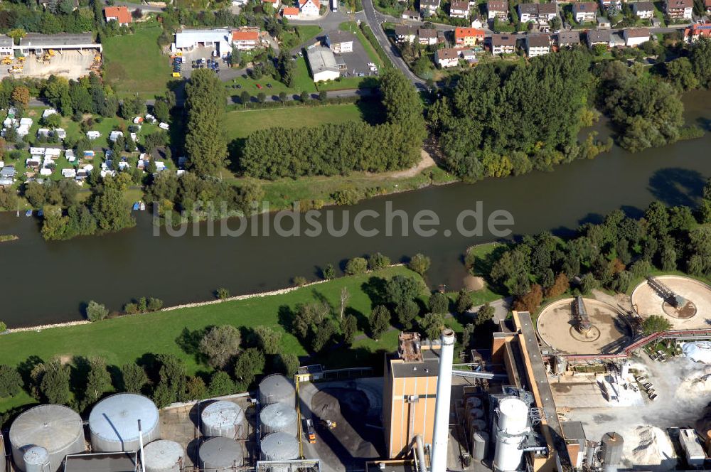 Luftbild Ochsenfurt - Main Uferbereich Nordufer zwischen Großmannsdorf und Marktbreit