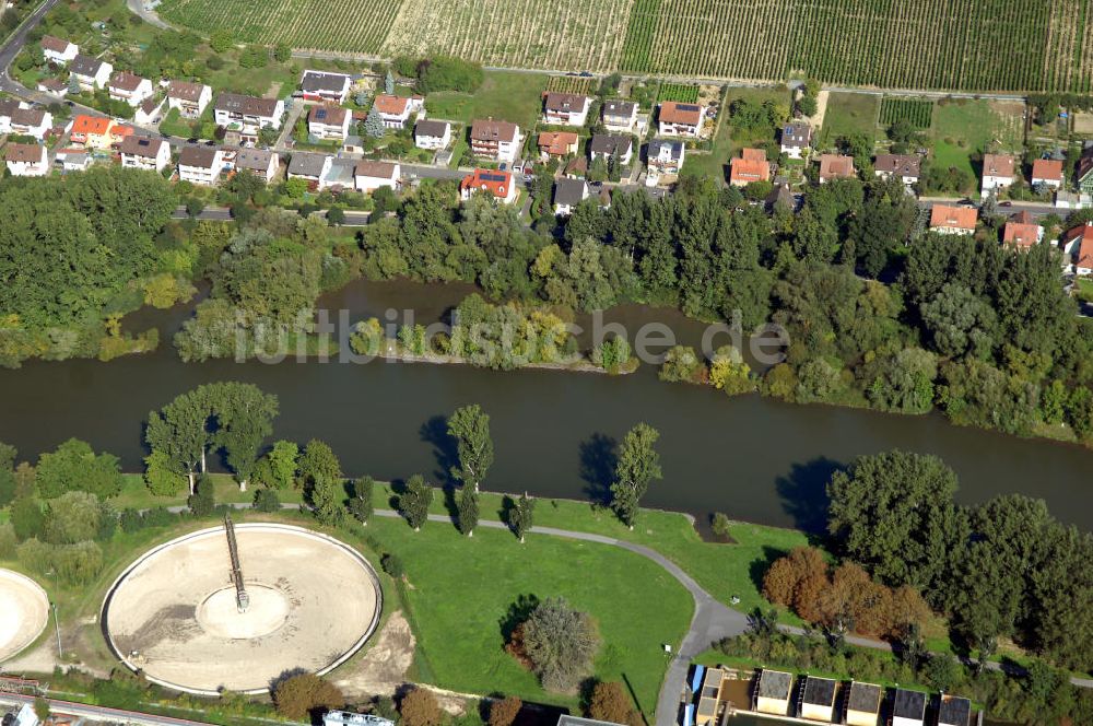 Luftbild Ochsenfurt - Main Uferbereich Nordufer zwischen Großmannsdorf und Marktbreit