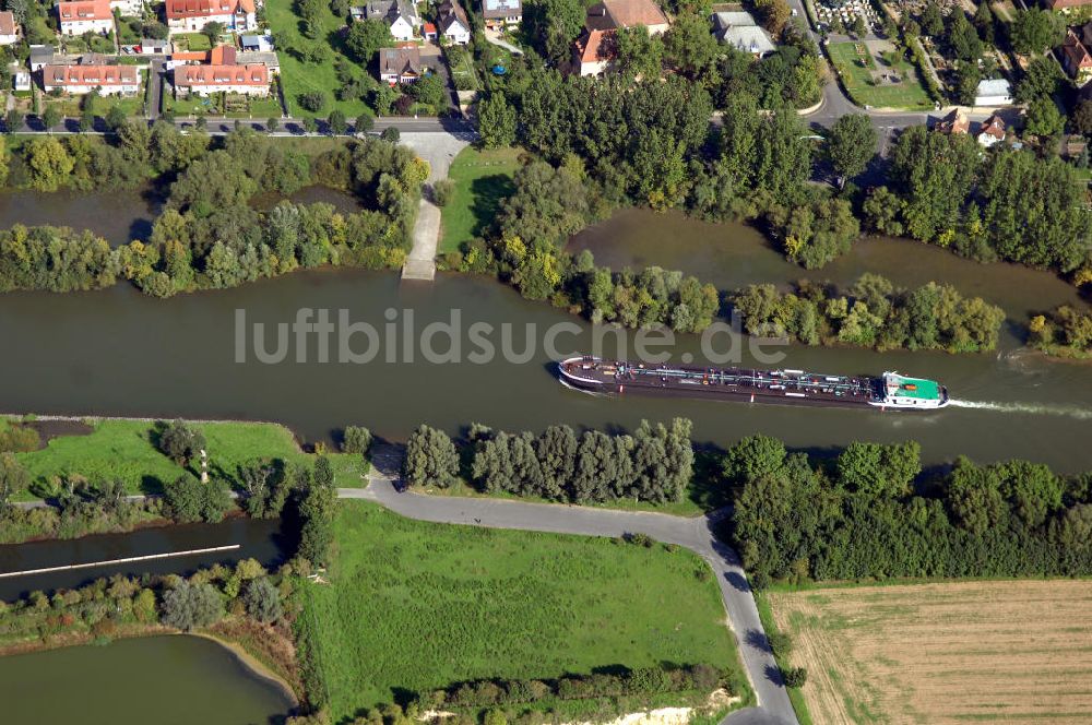 Ochsenfurt aus der Vogelperspektive: Main Uferbereich Nordufer zwischen Großmannsdorf und Marktbreit