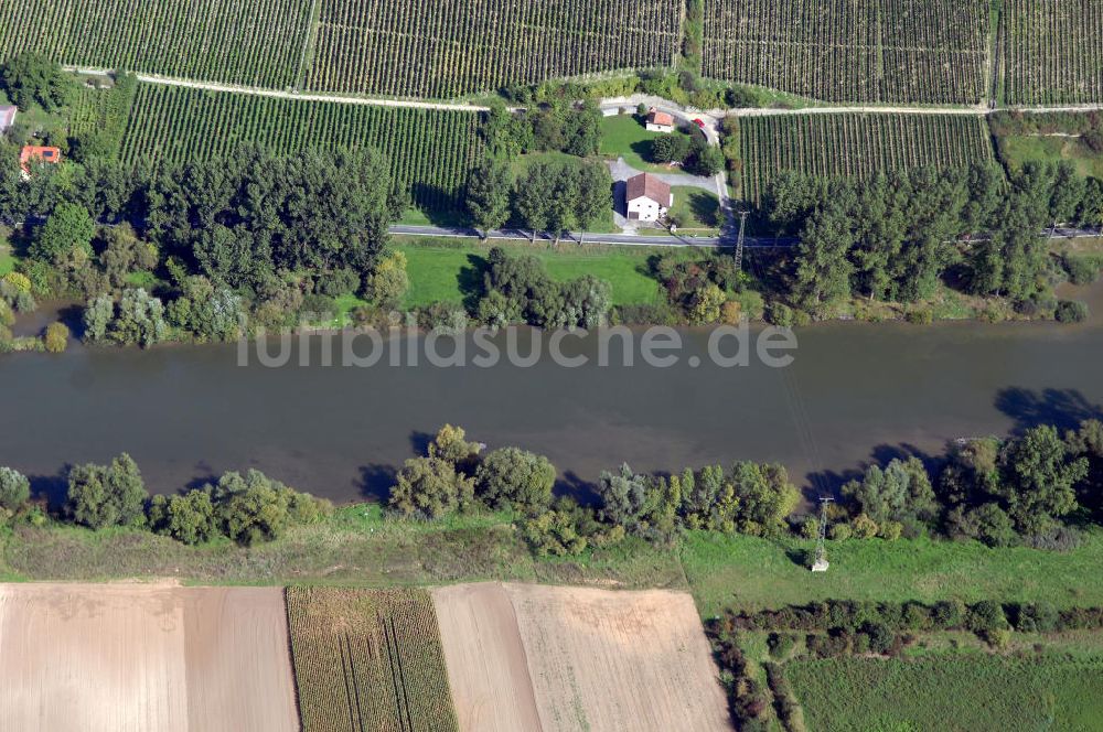 Luftbild Frickenhausen am Main - Main Uferbereich Nordufer zwischen Großmannsdorf und Marktbreit