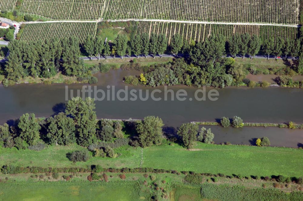 Luftaufnahme Frickenhausen am Main - Main Uferbereich Nordufer zwischen Großmannsdorf und Marktbreit