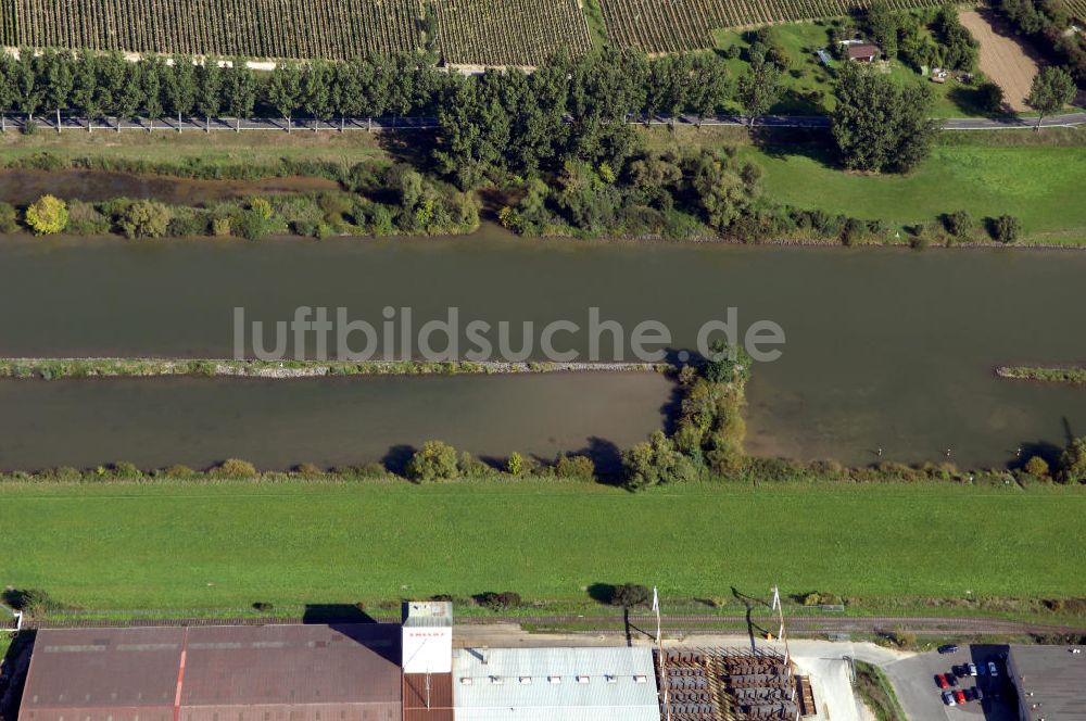 Luftaufnahme Marktbreit - Main Uferbereich Nordufer zwischen Großmannsdorf und Marktbreit