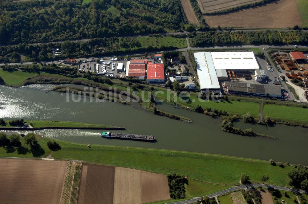 Luftbild Marktbreit - Main Uferbereich Südufer zwischen Marktbreit und Großmannsdorf