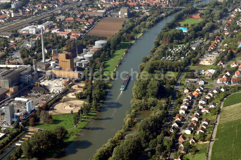 Luftaufnahme Frickenhausen am Main - Main Uferbereich Südufer zwischen Marktbreit und Großmannsdorf