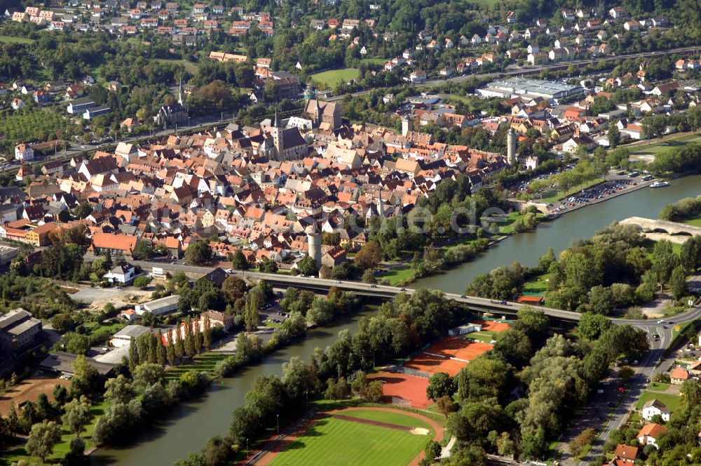 Ochsenfurt aus der Vogelperspektive: Main Uferbereich Südufer zwischen Marktbreit und Großmannsdorf