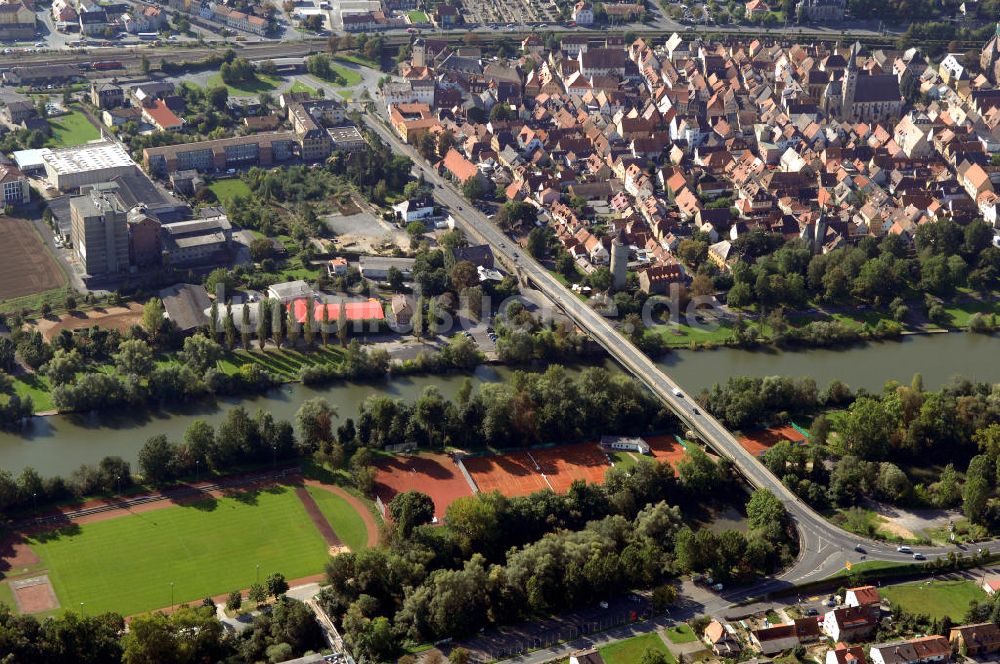 Luftbild Ochsenfurt - Main Uferbereich Südufer zwischen Marktbreit und Großmannsdorf