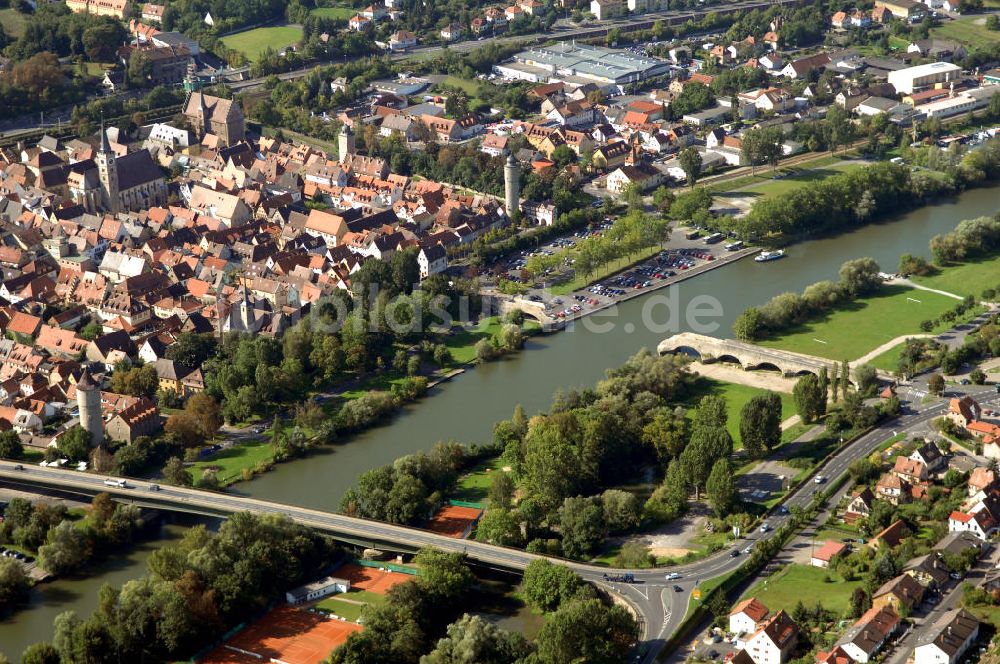 Luftaufnahme Ochsenfurt - Main Uferbereich Südufer zwischen Marktbreit und Großmannsdorf