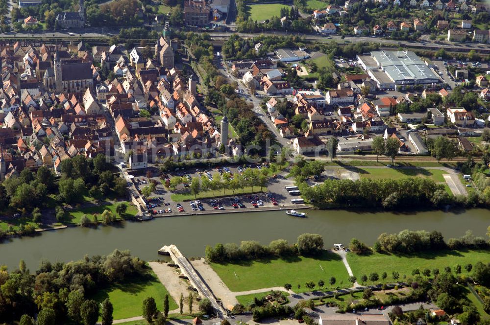 Ochsenfurt aus der Vogelperspektive: Main Uferbereich Südufer zwischen Marktbreit und Großmannsdorf