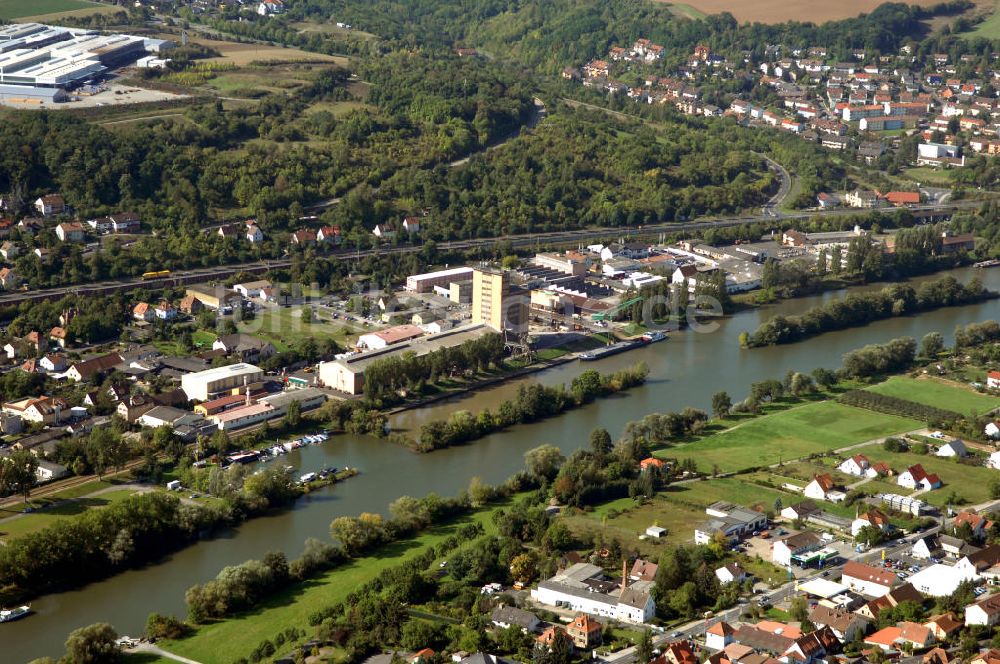 Ochsenfurt aus der Vogelperspektive: Main Uferbereich Südufer zwischen Marktbreit und Großmannsdorf