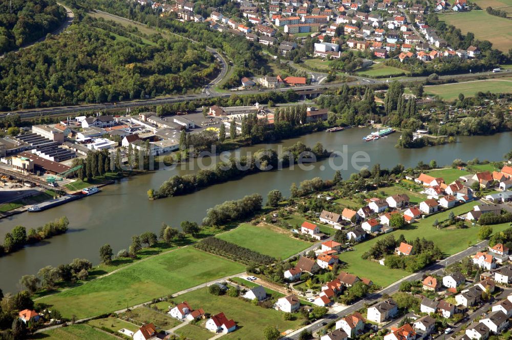 Luftaufnahme Ochsenfurt - Main Uferbereich Südufer zwischen Marktbreit und Großmannsdorf