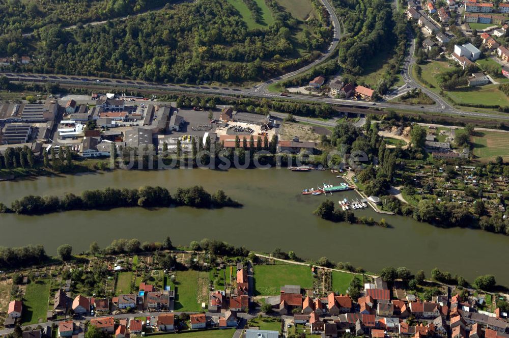 Luftbild Ochsenfurt - Main Uferbereich Südufer zwischen Marktbreit und Großmannsdorf