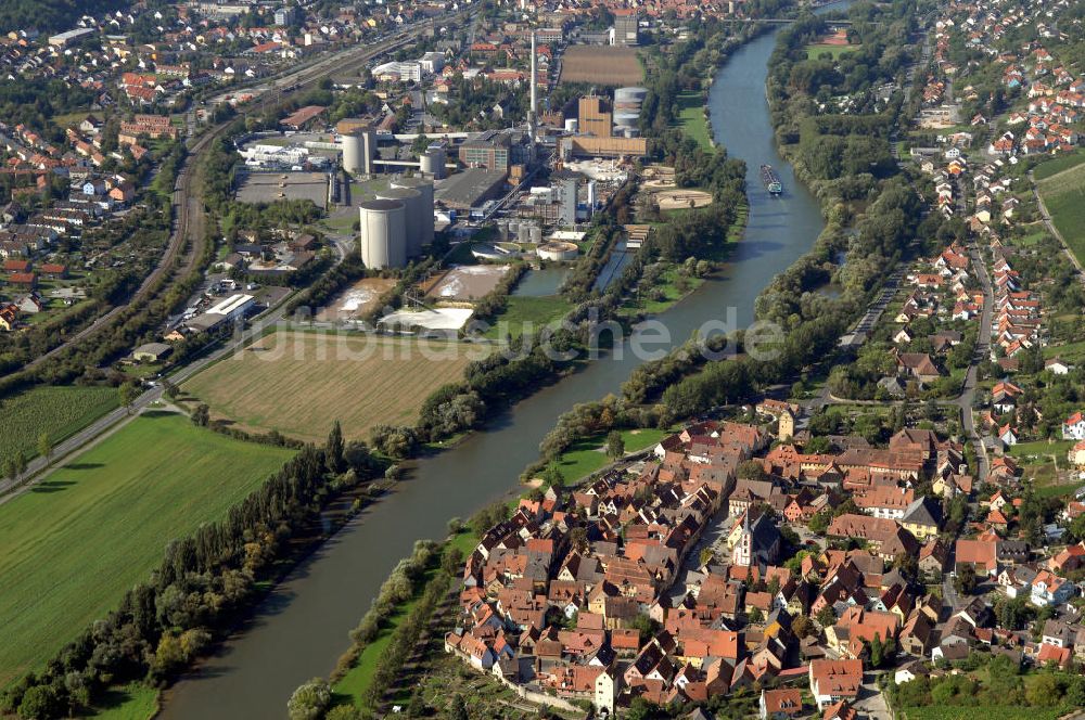 Frickenhausen am Main aus der Vogelperspektive: Main Uferbereich zwischen Marktbreit und Großmannsdorf