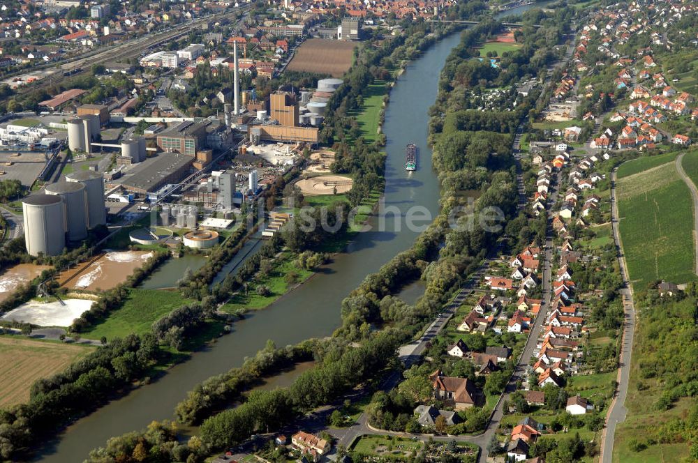 Luftbild Frickenhausen am Main - Main Uferbereich zwischen Marktbreit und Großmannsdorf